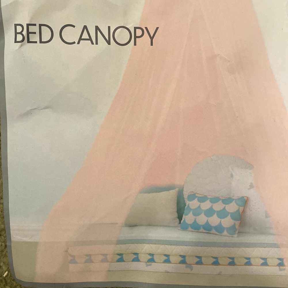 Bed canopy, pink toulle canopy decoration